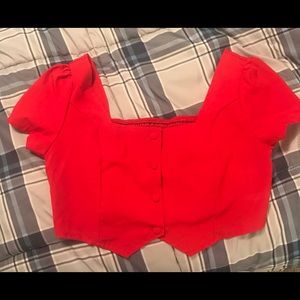 Red crop top